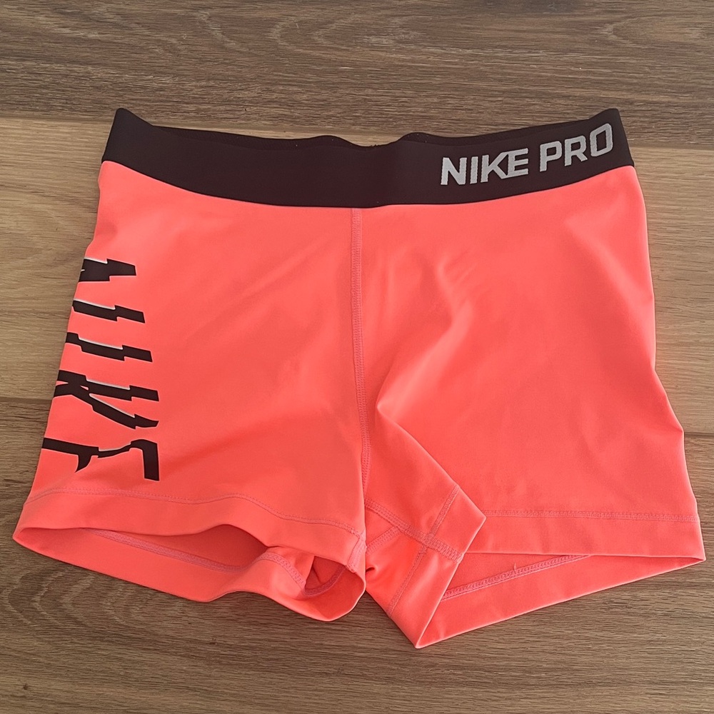 Nike Pro Women's Hyper Coral Athletic Shorts - 3” Medium